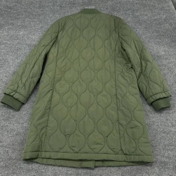 Banana Republic Water-Resistant Quilted Long Coat (Green) - Picture 2 of 2